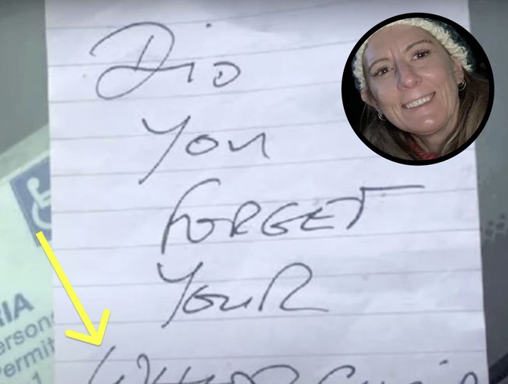 Woman Finds Note On Her Windshield, Fights Back Tears As She Reads It.