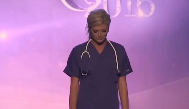 Video: Miss America contestant steps onstage in nursing scrubs. But when she looks up? My heart STOPPED!