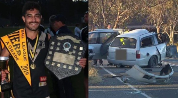 Footy star killed after his Holden Commodore was sliced in two during horror crash in One Tree Hill, Adelaide